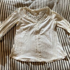 Anthropologie Meadow Rue lace 3/4 sleeve top